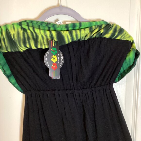 Show Off Jamaica Clothing Women's Vacation Dress One Size Colorful Cold Shoulder - Picture 2 of 10
